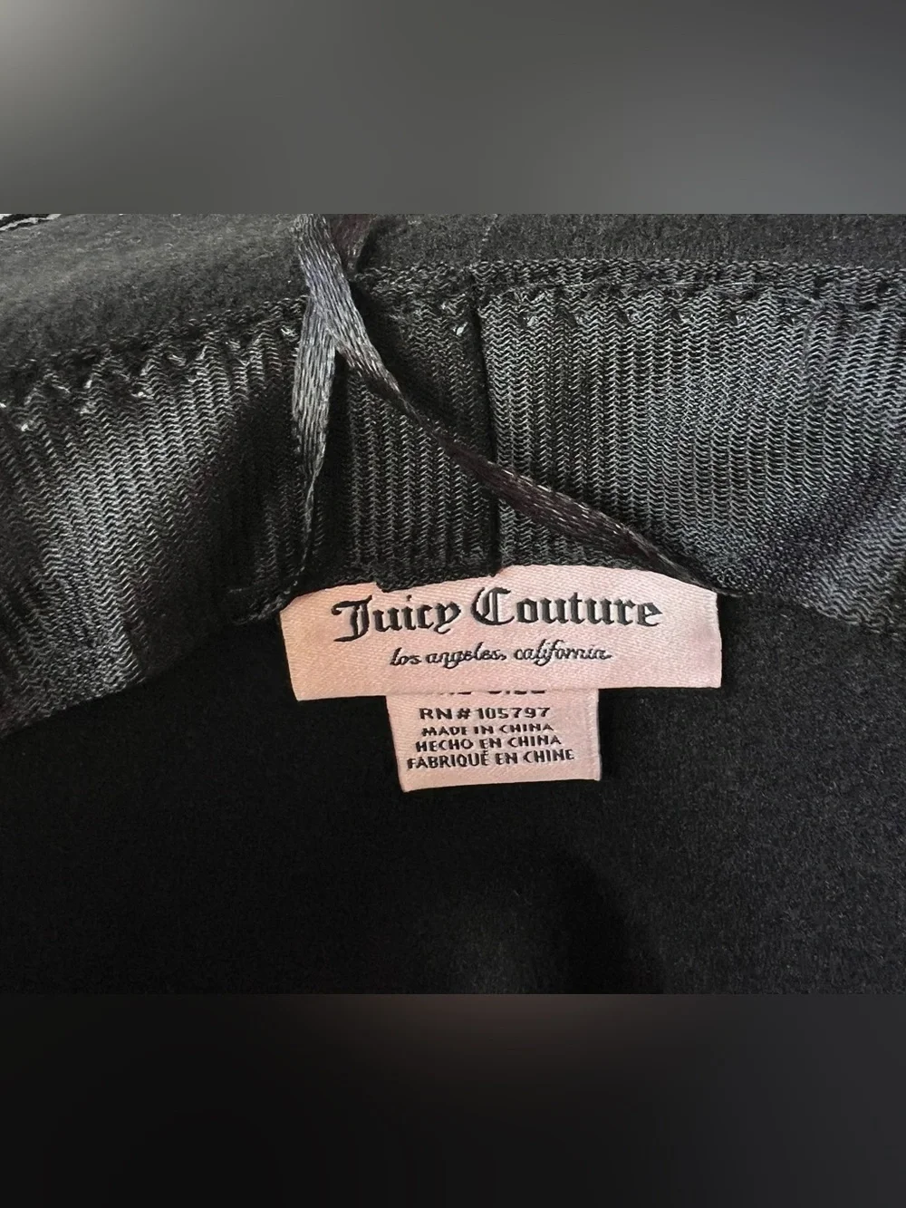 Juicy Couture Black Felt Fedora with Gold Chain Accent